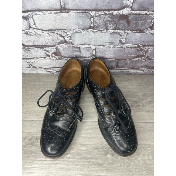 Great Britain Black Leather Wingtip Oxfords Tassel Lace Shoes Men Sz 11M US/44EU main image 12